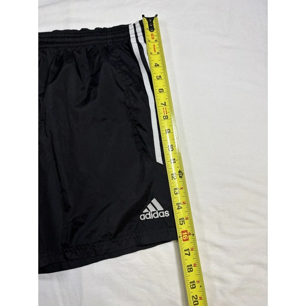 VTG 2002 Adidas Nylon Soccer Shorts Men M Black 3 Stripe Retro 164883 Climalite